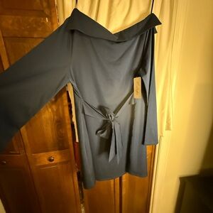 Elegant Blue Strapless Dress